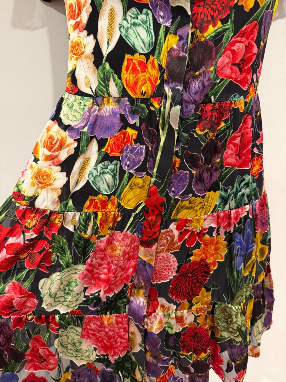 ❤️‍🔥 Alice + Olivia Meeko Tiered Silk-Blend Mini Shirtdress ❤️‍🔥size 8 - Picture 13 of 16